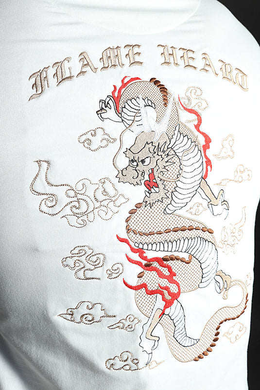 ASAIN DRAGON RELAXED FIT EMBROIDERD T-SHIRT