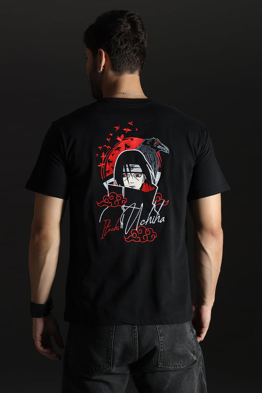 ITACHI UCHIHA RELAXED FIR EMBROIDERD T-SHIRT