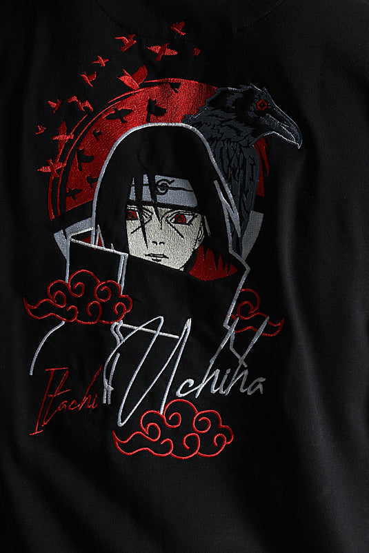 ITACHI UCHIHA RELAXED FIR EMBROIDERD T-SHIRT