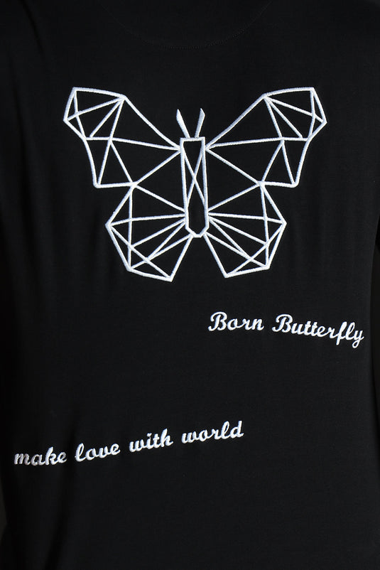 MNL BUTTERFLY RELAXED FIT EMBROIDERD T-SHIRT