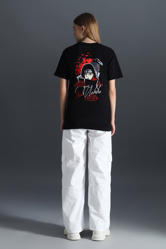 ITACHI UCHIHA RELAXED FIT EMBRIODERD T-SHIRT