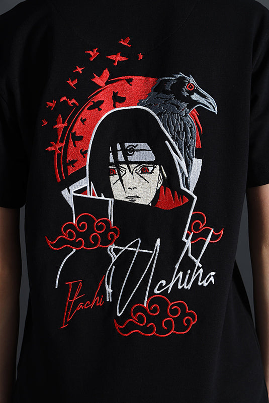 ITACHI UCHIHA RELAXED FIT EMBRIODERD T-SHIRT