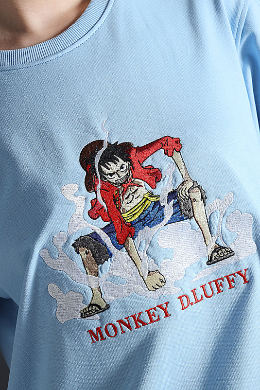 LUFFY RELAXED FIT EMBROIDERD T-SHIRT