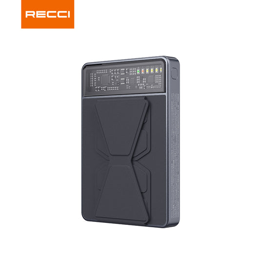 RECCI RPB-W19 PD20W + 15W 3 IN 1 MAGNETIC WIRELESS POWER BANK 10000MAH MFI - BLACK