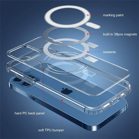 Ultra Clear MagSafe Case for iPhone (13-15 Series) - Wireless Charging Compatible