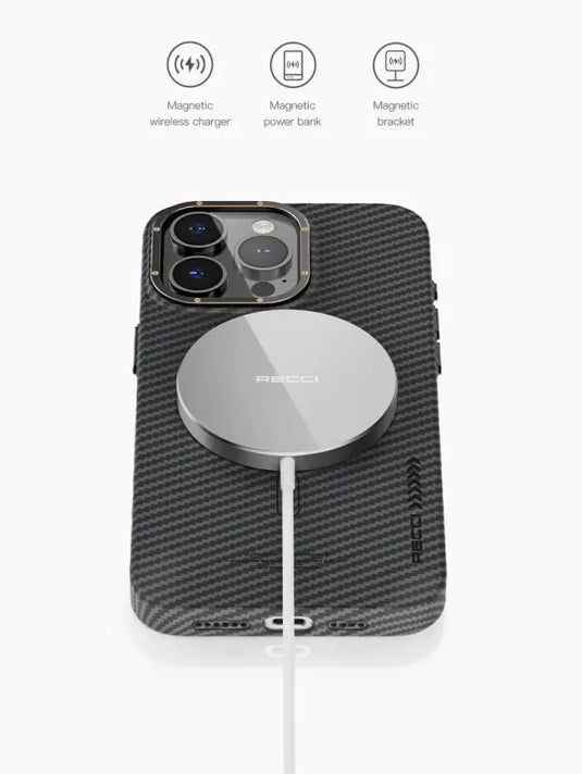 Recci iPhone 15 Pro Max Case - Mechanic Carbon Fiber